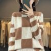 Cashmere Sweater Winter Thicken Female Pullover Long Sleeve O-Neck Woman’s Sweaters Loose Large Size Tops 100% Woollen Knitted