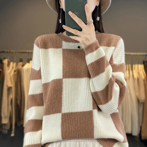 Buy Cashmere Sweater Winter Thicken Female Pullover Long Sleeve O-Neck Woman's Sweaters Loose Large Size Tops 100% Woollen Knitted online shopping cheap