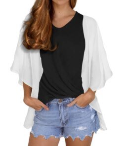 Casual Ruffle Sleeve Chiffon Blouse Office Lady Loose Shirt Women Tops 3D Print Custom Logo All Print Design DIY Free Design