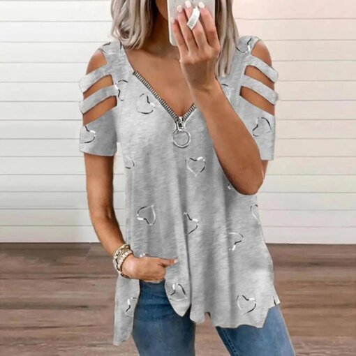 Buy Chic Women Blouse Pullover Lady Summer Top Hollow Out Match Pants Plus Size Lady Summer Top online shopping cheap