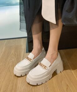 Chiko Autumn Square Toe Block Heels Loafer