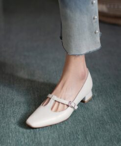 Chiko Chahna Square Toe Block Heels Pumps