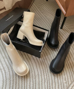 Chiko Colombina Round Toe Block Heels Boots