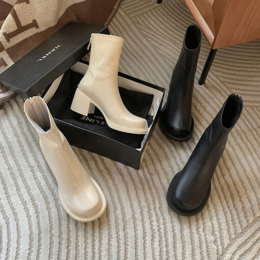 Buy Chiko Colombina Round Toe Block Heels Boots online shopping cheap