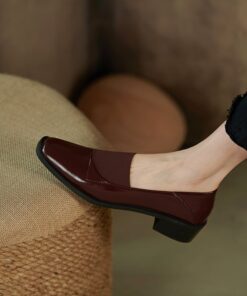 Chiko Desgracias Square Toe Block Heels Loafer