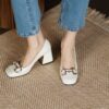 Buy Chiko Dyamond Square Toe Block Heels Pumps online shopping cheap