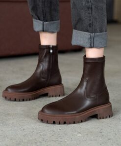 Chiko Emerita Round Toe Block Heels Boots Chiko Emerita Round Toe Block Heels Boots
