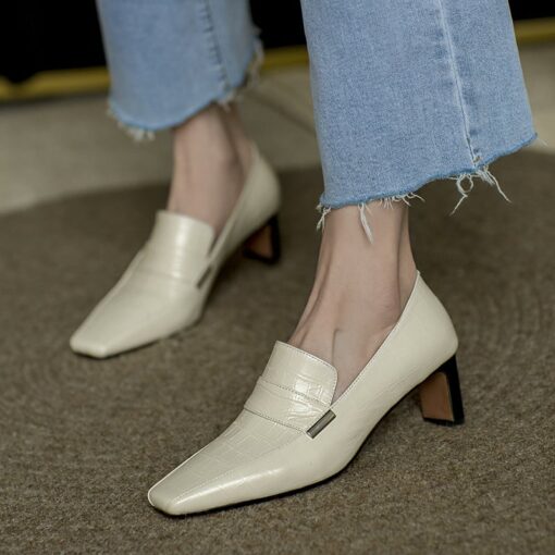 Buy Chiko Sameera Square Toe Chunky Heels Loafer online shopping cheap