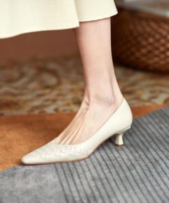 Chiko Shreya Square Toe Kitten Heels Pumps