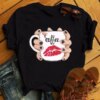 Buy Coffee Red Lips Women's Casual Top Harajuku Women's Top New T-shirt Fashion Women's Top T-shirt online shopping cheap
