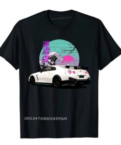 Comfortable T Shirt Premium Cotton Mens T Shirts R35 Skyline Gtr Vaporwave Jdm Summer Funky
