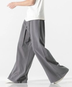Cotton Linen Vintage Men’s Harem Pants Harajuku Oversized Casual Man Wide Leg Pants Loose High Quality Men Trousers Jogger Pants