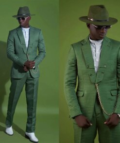 Dark Green Men’s Suits Tailored 2 Pieces Blazer Pants Wide Lapel One Button Slim Fit Formal Modern Wedding Custom Made Plus Size