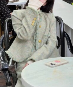 Delicate Temperament Small Fragrance Set Female Autumn Small Fashion Button Coat Skirt Two Sets of Ins