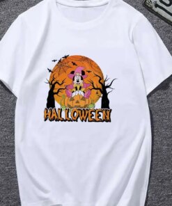 Dropship Disney Women T-Shirt Minnie Cute Print Halloween Series Top Short Sleeve High Quality Female T Shirt Comfy Lady Clothes