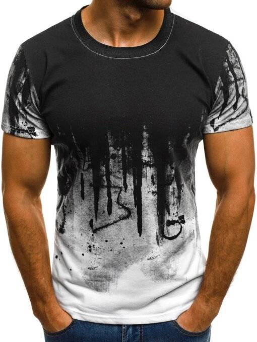 Buy Factory direct sales fashion summer men's t-shirt hand-painted ink painting printing casual t-shirt men's t-shirt male size 110- online shopping cheap