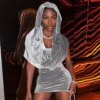 Buy Fashion Velvet Two Piece Dress Women Hooded Velour Crop Top Mini Wrap New In Dress 2023 Autumn Winter Female 2 Piece Skirt Set online shopping cheap