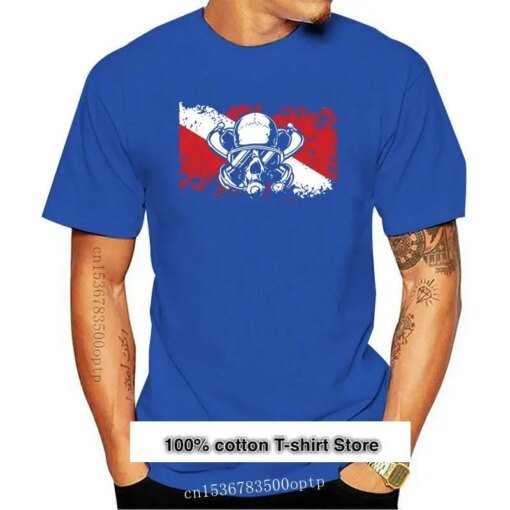 Buy Flag Diver Scuba Youth Pure Round Collar T Shirt Men 2020 Causal Cotton Tshirt Big Size Tops Tees Top t-shirt Men online shopping cheap