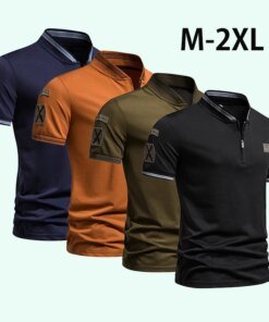 Free shipping! 2023 Summer New Men’s T-shirt High Quality Zipper Stand Neck T-shirt Sports Outdoor Breathable Tees European Size