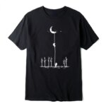 Funny Astronaut Climb Print T Shirt Men Casual Cool Loose Breathable Breathable Tops Summer Fashion Short-sleev Streetwear Tee