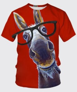 Funny Donkey 3D Print Summer Men’s O-Neck T-shirt Casual Short Sleeve Oversized Pullover Fashion Tee Tops Streetwear Men Clothes