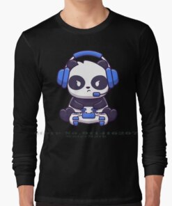 Gaming Panda T Shirt 100% Pure Cotton Panda Bamboo Bear Bears Color Colorful Cartoon Animal Cap Heart Panda Bear Pandas Cub