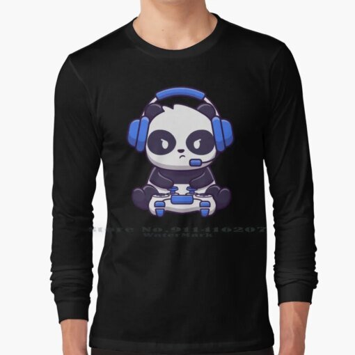 Buy Gaming Panda T Shirt 100% Pure Cotton Panda Bamboo Bear Bears Color Colorful Cartoon Animal Cap Heart Panda Bear Pandas Cub online shopping cheap