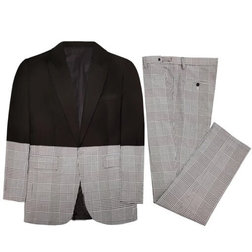 Buy Glen Plaid Dinner Suit New Wedding Suit Spell Color Man Suit Contrast Groom Suits 2Pieces Groomman Suits (Jacket+pants) online shopping cheap