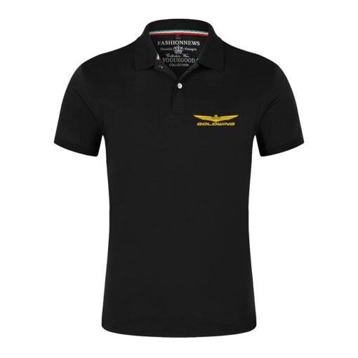 Buy Goldwing GL1800 GL1500 Motocycles Print Men Polo Shirt Loose Business Casual Cotton Short-sleeved Breathable Polo Summer T-Shirt online shopping cheap