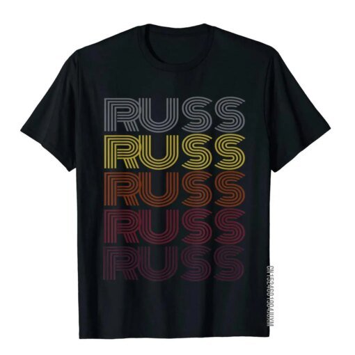 Buy Graphic Tee First Name Russ Retro Pattern Vintage Style T-Shirt Printed T Shirt Cotton Mens T Shirt Simple Style Graphic online shopping cheap