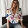 Buy Guitar Instrument 3D Printed Ladies Shirt Simple Style Ladies Shirt Fashion Trend Ladies Shirt Spring Autumn New Ladies Shirt online shopping cheap