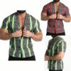 Buy HANDSOME SLIM FIT BUSINESS TREND PERSONALITY FASHION PRINT SHORT SLEEVE SHIRT MEN Camisas De Hombre Streetwear online shopping cheap