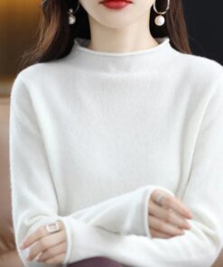 Half High Collar Cashmere Sweater Women’s New Fall And Winter Pullover Wool Women’s High-Quality Sweater Knitting Warm Jumper