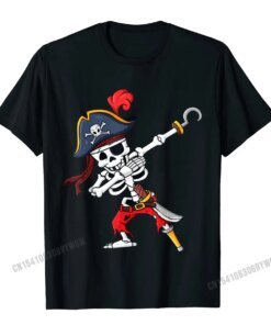 Halloween Dabbing Pirate Skeleton Funny Dab Women T-Shirt Camisas Men Top T-Shirts Printed Latest Tops T Shirt Camisa For Boys