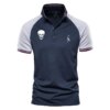 Buy Harajuku loose men's golf shirt Summer High quality breathable men's POLO shirt skull print Hip hop street men short sleeves online shopping cheap