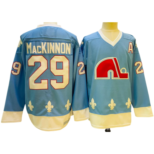 Buy Ice Hockey Jersey MacKinnon Jersey Quebec Jersey 96 Rantanen Jersey Retro Sport Sweater Old Team Stitched Letters Numbers Tops online shopping cheap
