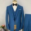 Buy (Jacket + Vest + Pants) Men's Suit Three-pieces High End New Solid Color Slim Fit Boutique Business Fashion Clothing Set online shopping cheap