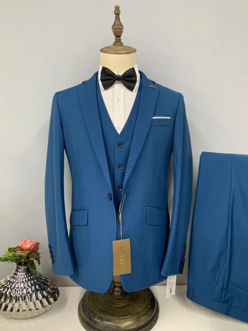 Buy (Jacket + Vest + Pants) Men's Suit Three-pieces High End New Solid Color Slim Fit Boutique Business Fashion Clothing Set online shopping cheap