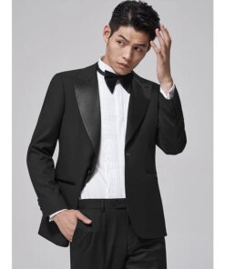 K-Solid color professional suit black two-button west groomsman suit