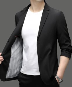 K-Summer slim men’s high elastic single west seamless business suit jacket