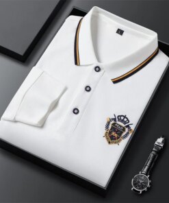 Light Luxury Long Sleeved Korean Polo T-shirt For Men’s New Polo Shirt Spring And Autumn Style Casual Youth T-shirt Trend