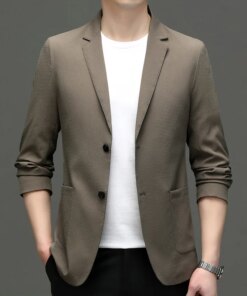 Lin2640-New double-breasted Korean version of the casual Slim Groom suit