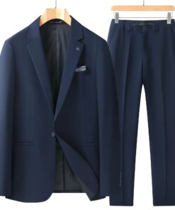 Lin2705-Business is fitted double-breasted style tailoring