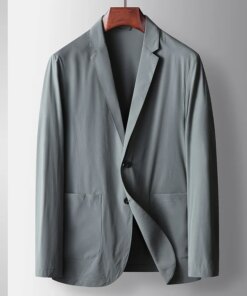 Lin3320-Casual suit jacket Black slim professional