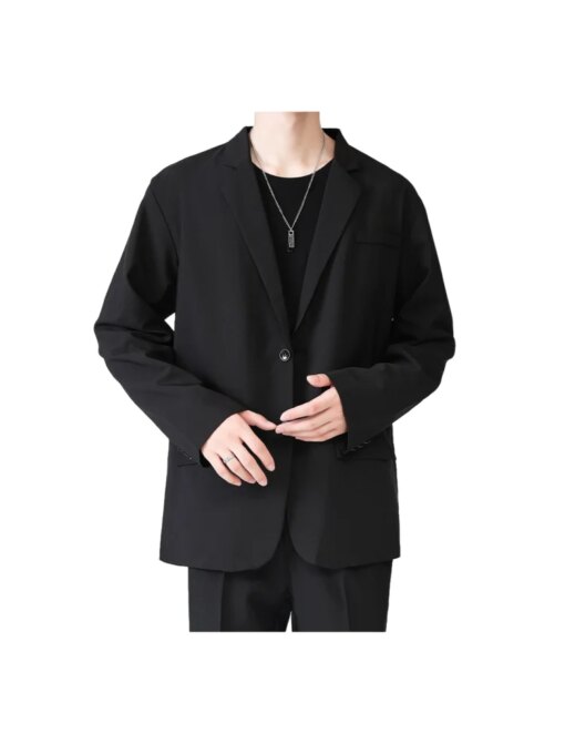 Buy M-Autumn and winter new men's fashion slim solid color round neck Europe and the United States simple online shopping cheap