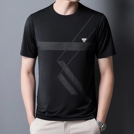 Buy Male 2023 Summertt-shirt New Short Sleeve Korean Fashion Casual Thin Round Neck Men online shopping cheap