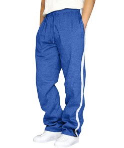 Male Color Block Sweatpants Tether Large Size Pant Loose Autumn And Winter Sports Patchwork Trousers 4 1