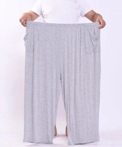 Men High Elastic Casual Pants 15XL 16XL 210-260KG Summer Modal Home New Large Size Men’s Super Soft