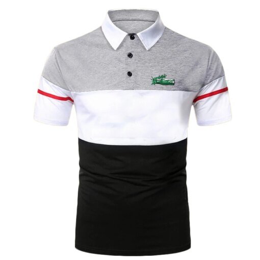 Buy Men Polo Men Shirt Short Sleeve Polo Shirt Contrast Color Polo New Clothing Summer Streetwear Casual Fashion Men Tops online shopping cheap