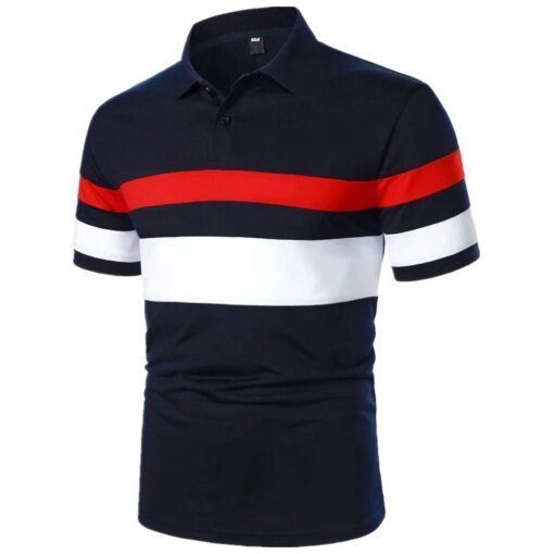 Buy Men Polo Men Shirt Short Sleeve Polo Shirt Contrast Color Polo New Clothing Summer Streetwear Casual Fashion Men Tops online shopping cheap